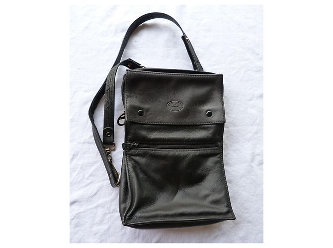 Borsa a tracolla Longchamp in pelle di agnello nera Nero - vista 6