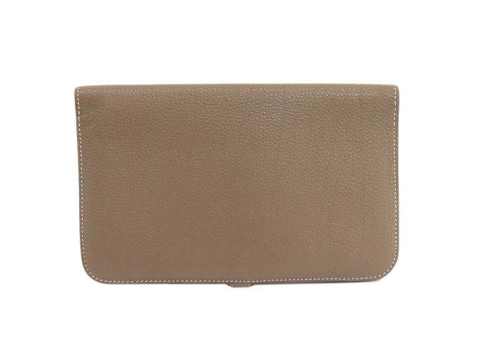 Hermès Cartera larga Hermes Dogon Duo GM Etoupe Beige - vista 2