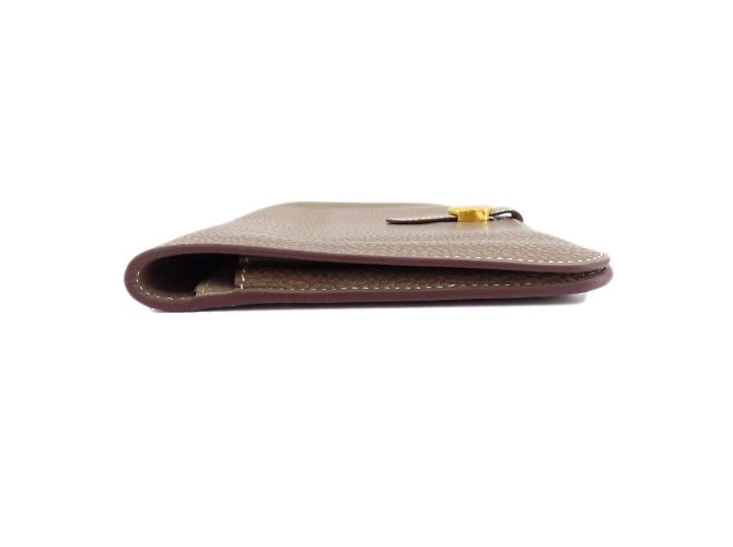 Hermès Cartera larga Hermes Dogon Duo GM Etoupe Beige - vista 3