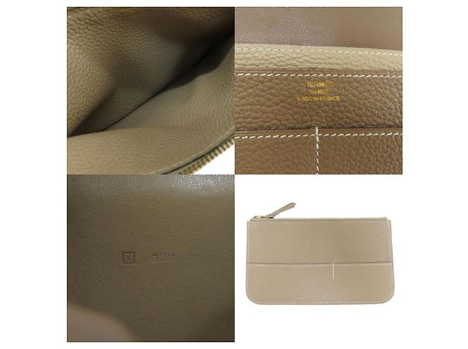Hermès Cartera larga Hermes Dogon Duo GM Etoupe Beige - vista 6