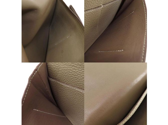 Hermès Cartera larga Hermes Dogon Duo GM Etoupe Beige - vista 8