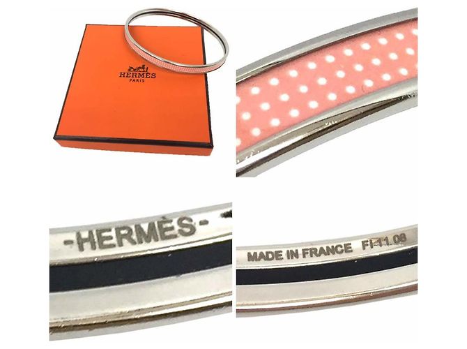 Hermès HERMES H Bangle-Armband Uni Rosa x Silber Pink - Ansicht 3