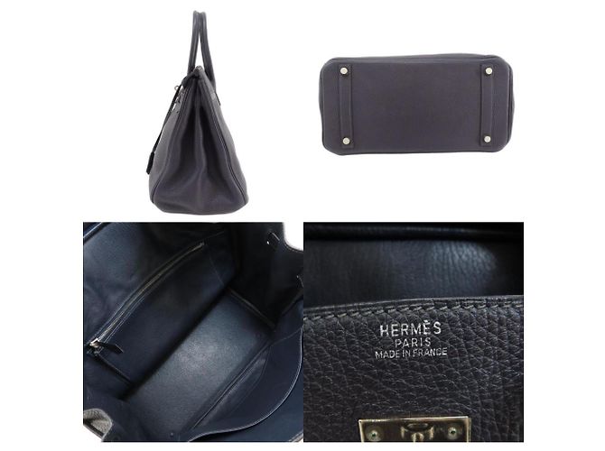Hermès Borsa tote Hermes Birkin 30 Navy Blu navy - vista 3