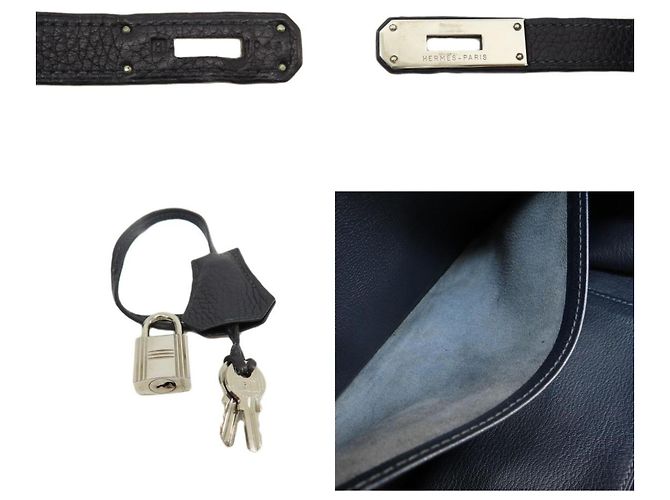 Hermès Borsa tote Hermes Birkin 30 Navy Blu navy - vista 4