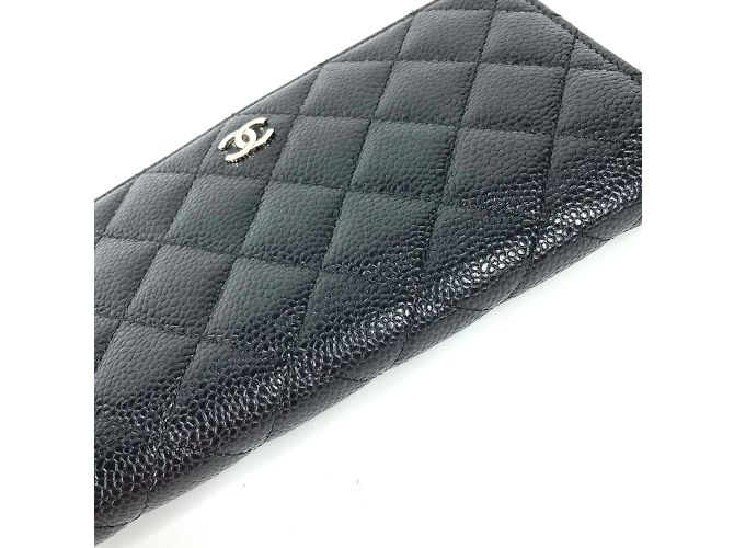 Chanel Black Leather Long Wallet - view 3