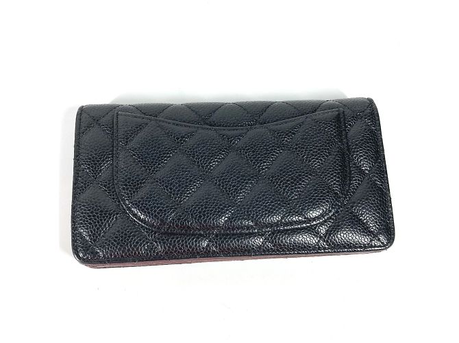 Chanel Black Leather Long Wallet - view 7