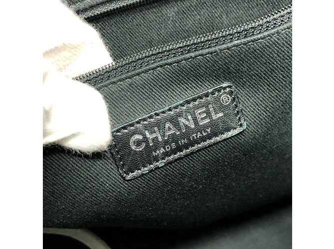 Borsa a spalla in tessuto nero Chanel - vista 10