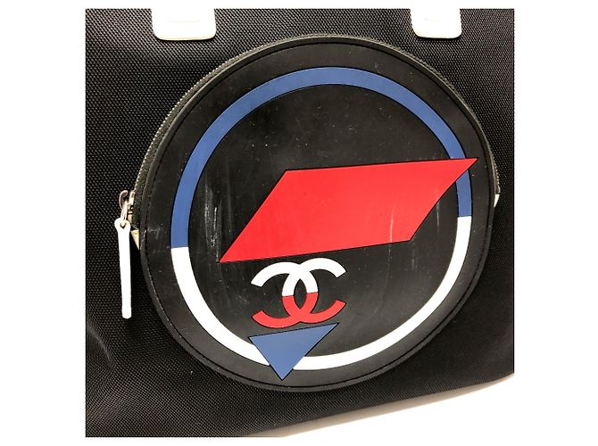 Borsa a spalla in tessuto nero Chanel - vista 6