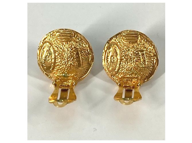 Vintage Gold Clip Ohrringe von Chanel Golden - Ansicht 9
