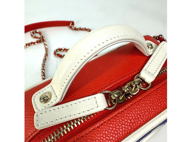 Chanel A93342 CC Mark Tricolor Schultertasche Rot - Ansicht 7