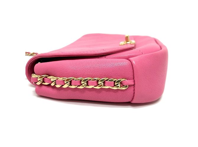 Chanel Pink Leather Shoulder Bag - view 5
