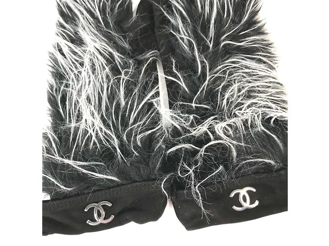 Guanti caldi in pelle nera Chanel Nero - vista 3
