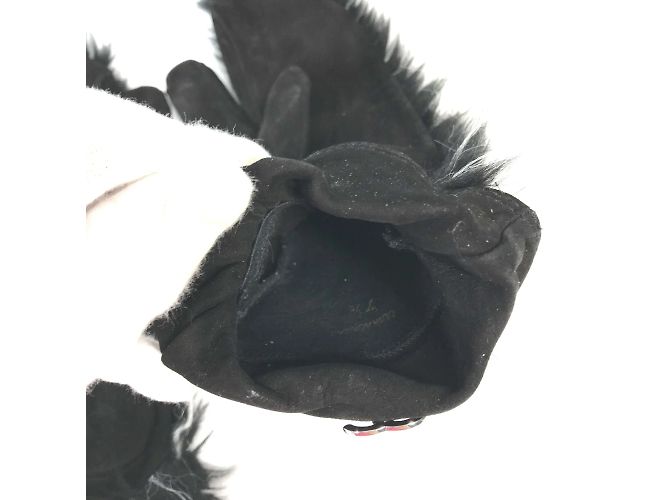 Guanti caldi in pelle nera Chanel Nero - vista 7