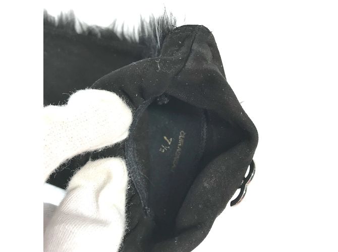 Guanti caldi in pelle nera Chanel Nero - vista 8