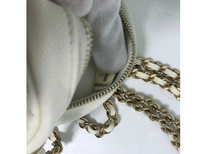 Borsa a catena rotonda CC di Chanel Bianco - vista 11