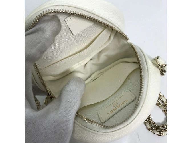 Borsa a catena rotonda CC di Chanel Bianco - vista 9