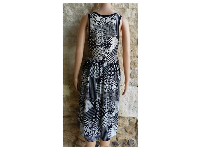 Vestido sin mangas Sonia Rykiel de algodón negro y blanco - vista 4