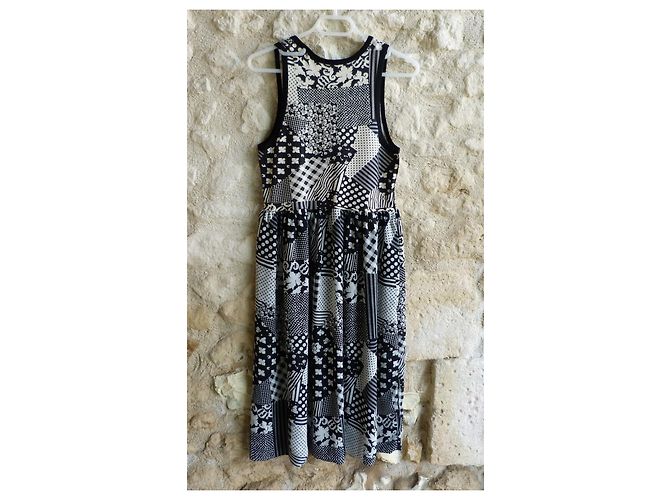 Vestido sin mangas Sonia Rykiel de algodón negro y blanco - vista 5