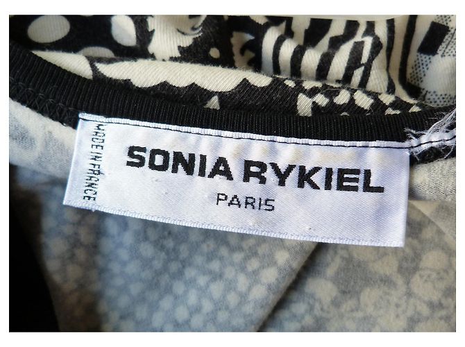 Vestido sin mangas Sonia Rykiel de algodón negro y blanco - vista 6