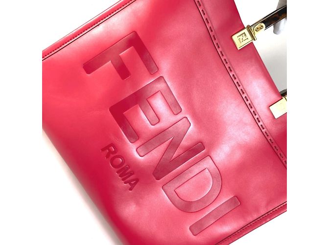 Fendi rosa Leder Tragetasche Pink - Ansicht 11