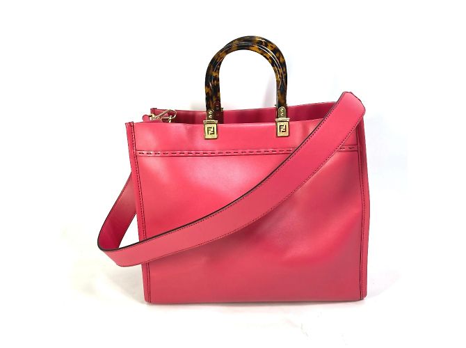 Fendi rosa Leder Tragetasche Pink - Ansicht 2