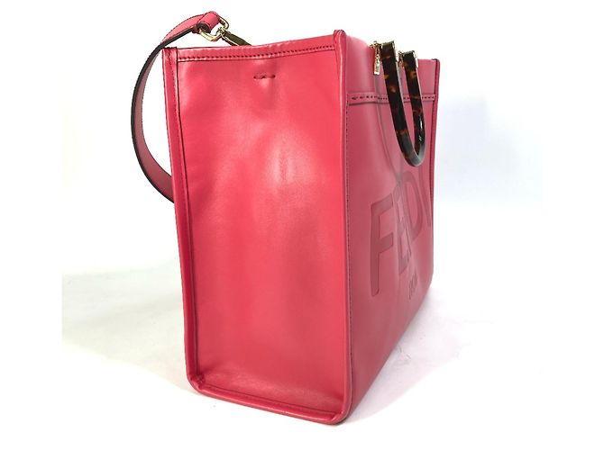 Fendi rosa Leder Tragetasche Pink - Ansicht 3