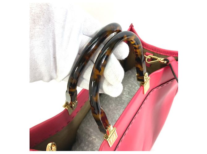 Fendi rosa Leder Tragetasche Pink - Ansicht 5