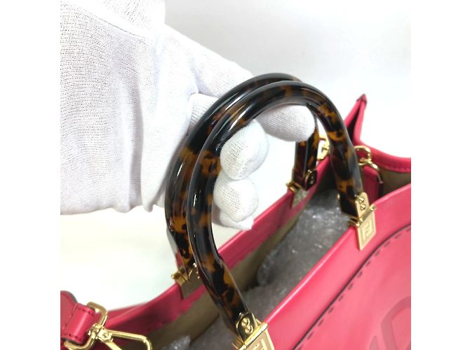 Fendi rosa Leder Tragetasche Pink - Ansicht 9