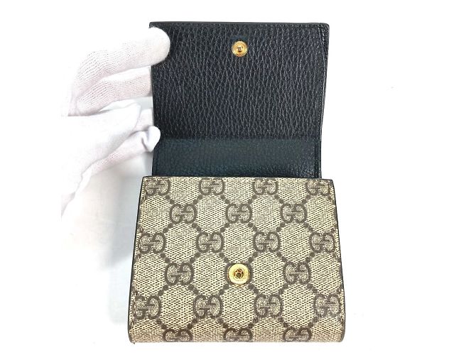 Gucci Beige Leder Geldbörse im Querformat - Ansicht 7