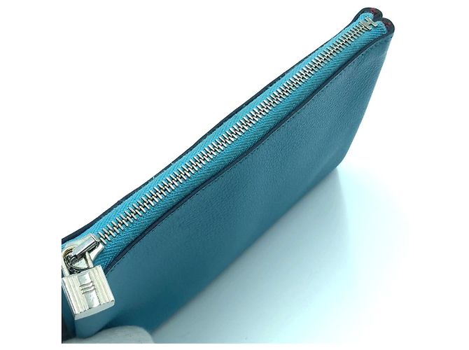 Hermès Neceser de cuero azul Hermes - vista 10