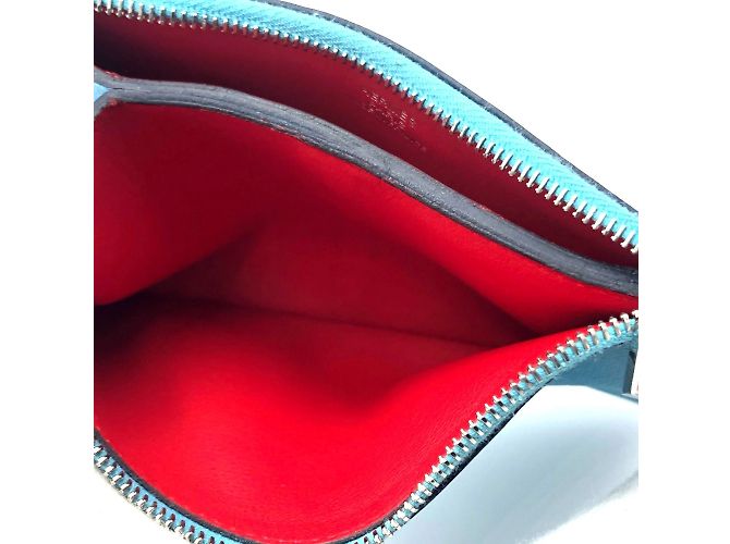 Hermès Neceser de cuero azul Hermes - vista 11