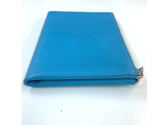 Hermès Neceser de cuero azul Hermes - vista 5