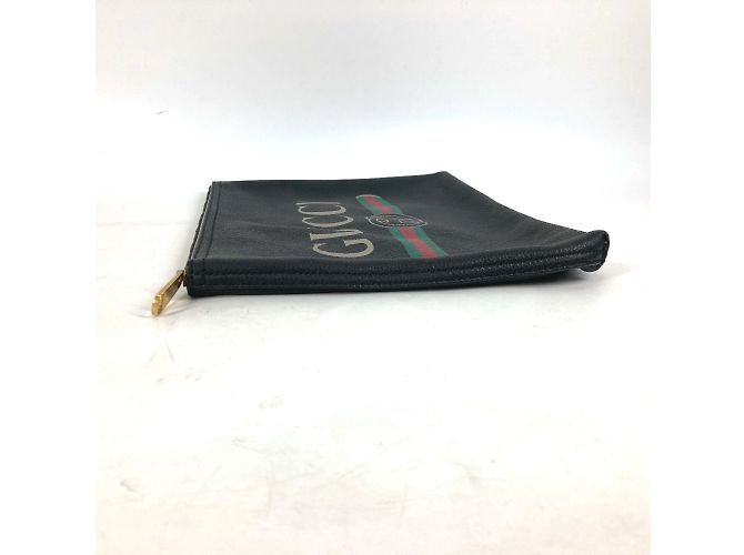 Clutch in pelle nera Gucci 500981 Nero - vista 4