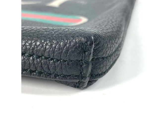 Clutch in pelle nera Gucci 500981 Nero - vista 7