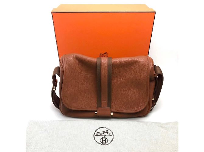Hermès Borsa a spalla in pelle marrone Hermes - vista 13
