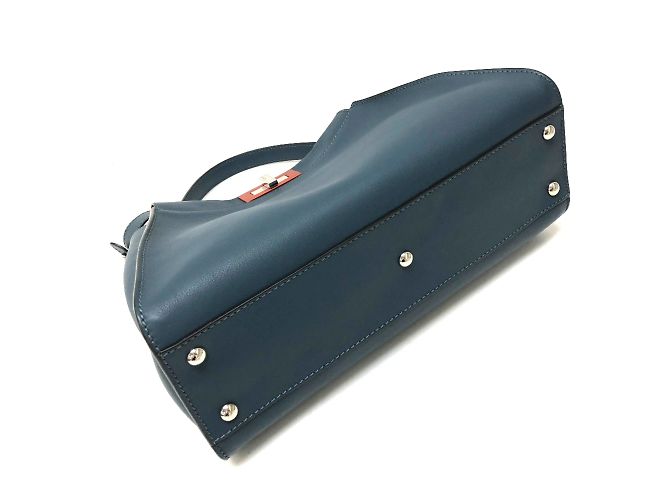 Borsa in pelle blu Fendi 8BN290 - vista 4