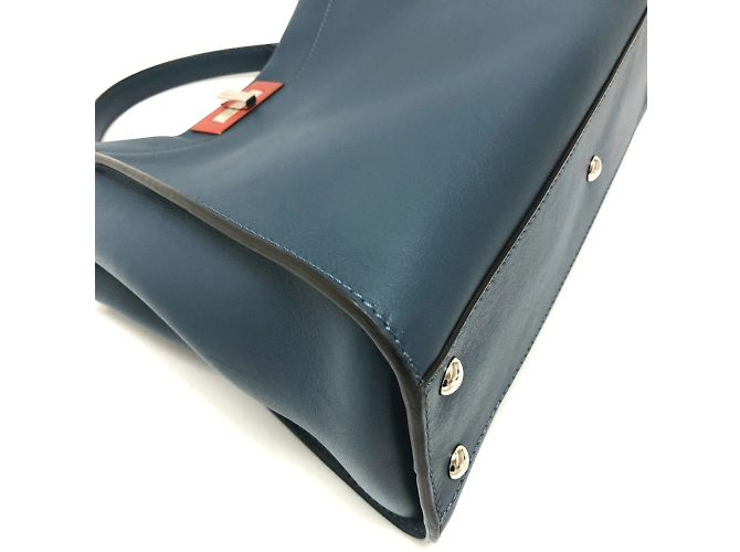 Borsa in pelle blu Fendi 8BN290 - vista 6