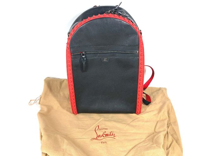 Zaino in pelle nera Christian Louboutin - vista 14