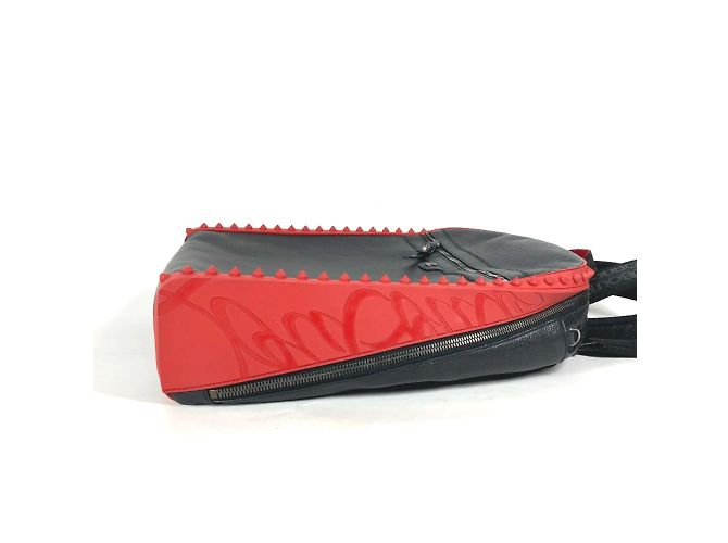 Zaino in pelle nera Christian Louboutin - vista 3