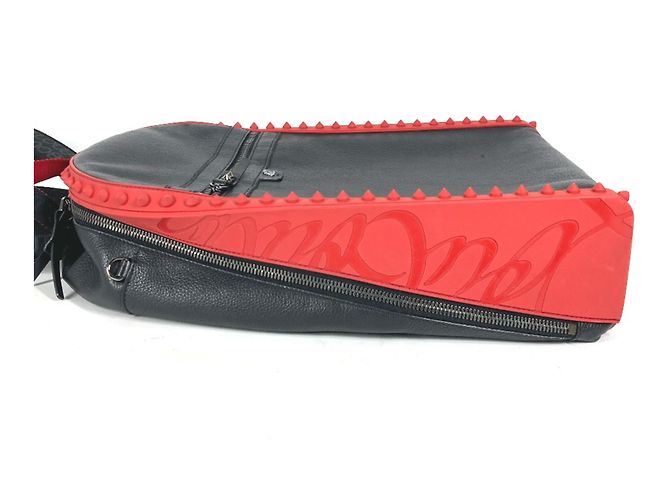 Zaino in pelle nera Christian Louboutin - vista 4