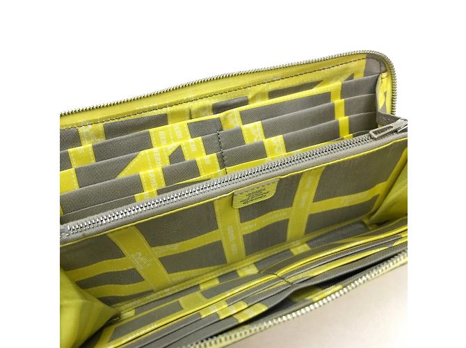 Hermès Silk-In Reißverschluss-Langbörse Gelb - Ansicht 5