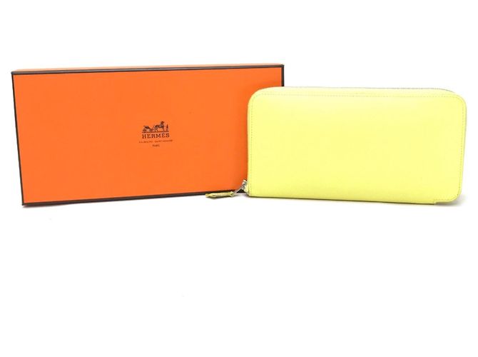 Hermès Silk-In Reißverschluss-Langbörse Gelb - Ansicht 9