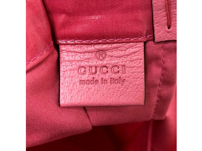 Borsa tote Gucci rosa in tessuto - vista 11