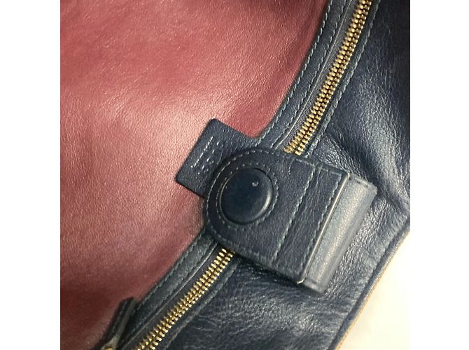 Borsa tote Gucci beige e blu navy - vista 10