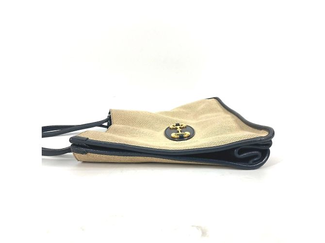 Borsa tote Gucci beige e blu navy - vista 4