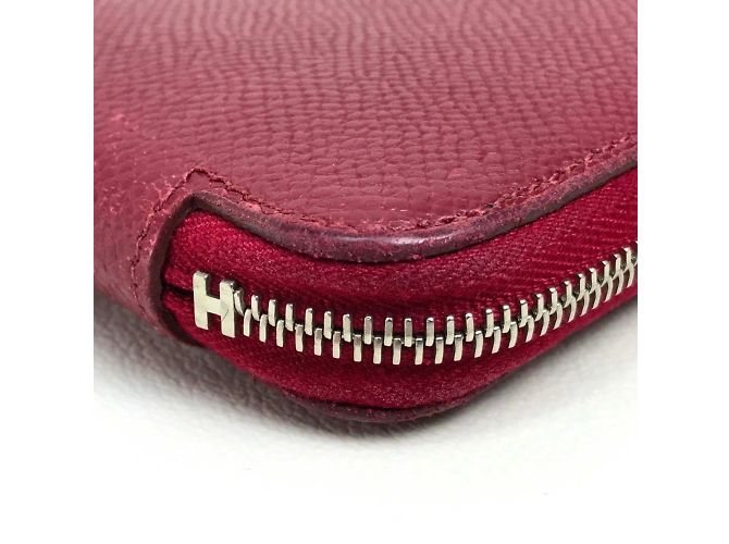 Hermès Silk-In Reißverschluss-Langbörse Ruby Rot - Ansicht 4