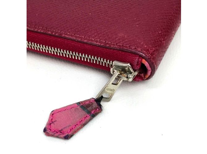 Hermès Silk-In Reißverschluss-Langbörse Ruby Rot - Ansicht 5