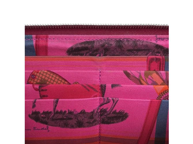 Hermès Silk-In Reißverschluss-Langbörse Ruby Rot - Ansicht 7