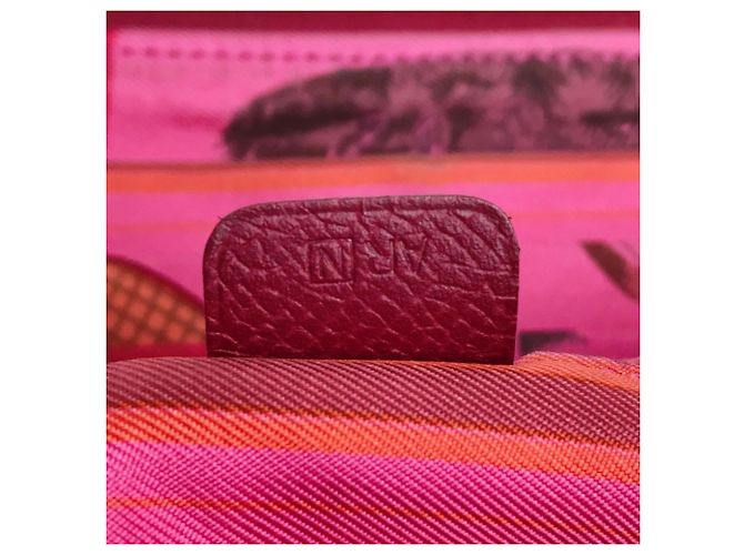 Hermès Silk-In Reißverschluss-Langbörse Ruby Rot - Ansicht 9