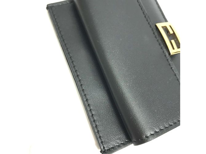 Fendi Black Leather Coin Purse - view 6
